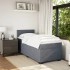 Cama box spring con colchón terciopelo gris oscuro 90x200