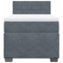 Cama box spring con colchón terciopelo gris oscuro 90x200