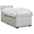 Cama box spring con colchón terciopelo gris claro 90x190