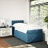 Cama box spring con colchón terciopelo azul oscuro 80x200