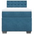 Cama box spring con colchón terciopelo azul oscuro 80x200