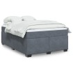 Cama box spring con colchón terciopelo gris oscuro 140x200 cm