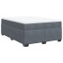 Cama box spring con colchón terciopelo gris oscuro 140x200
