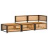 Set de sofás de jardín con cojines 3 pzas madera maciza