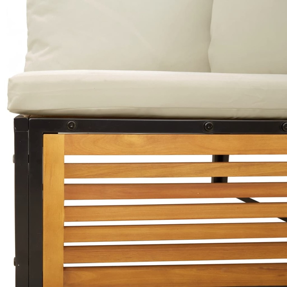 Set de sofás de jardín con cojines 3 pzas madera maciza