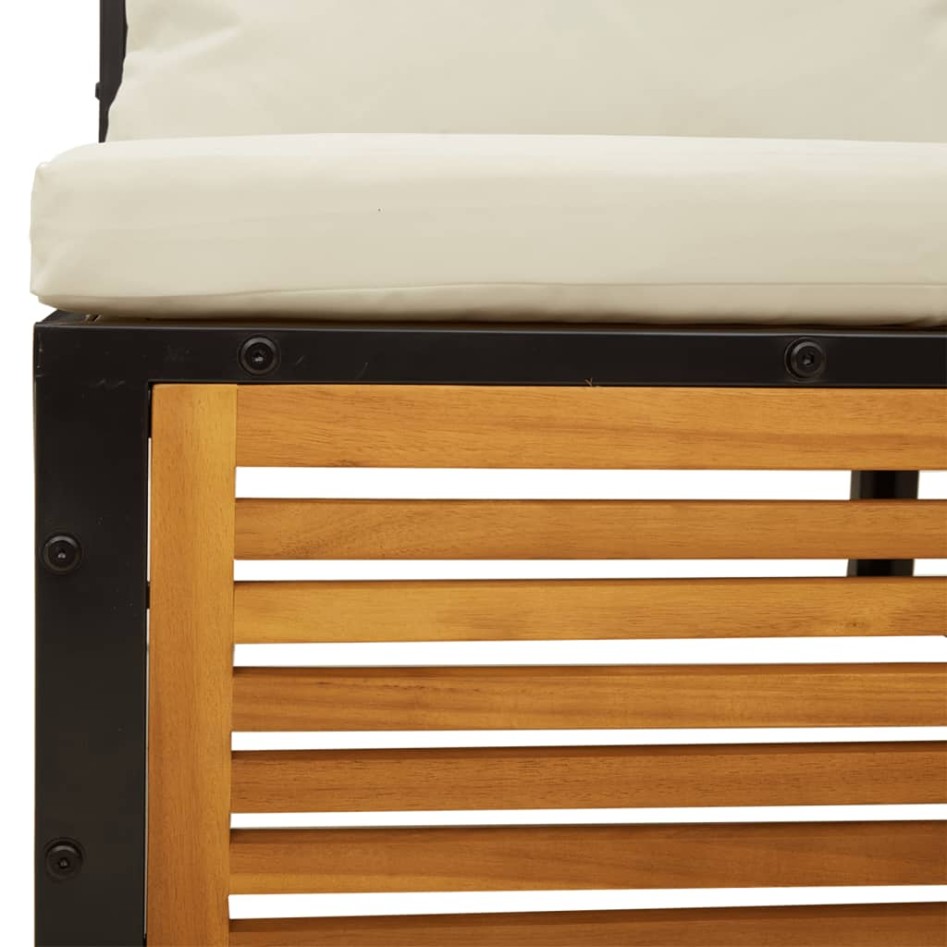 Set de sofás de jardín con cojines 3 pzas madera maciza