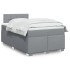 Cama box spring con colchón tela gris claro 120x200