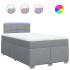 Cama box spring con colchón tela gris claro 120x200