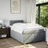 Cama box spring con colchón tela gris claro 120x200