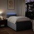 Cama box spring con colchón tela gris claro 120x200