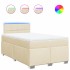 Cama box spring con colchón tela color crema 120x200