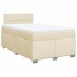 Cama box spring con colchón tela color crema 120x200