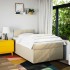 Cama box spring con colchón tela color crema 120x200