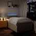 Cama box spring con colchón tela color crema 120x200