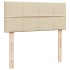Cama box spring con colchón tela color crema 120x200