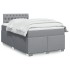 Cama box spring con colchón tela gris claro 120x200