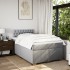 Cama box spring con colchón tela gris claro 120x200