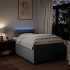 Cama box spring con colchón tela gris claro 120x200
