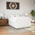 Cama box spring con colchón cuero sintético blanco
