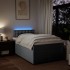 Cama box spring con colchón tela gris claro 120x200