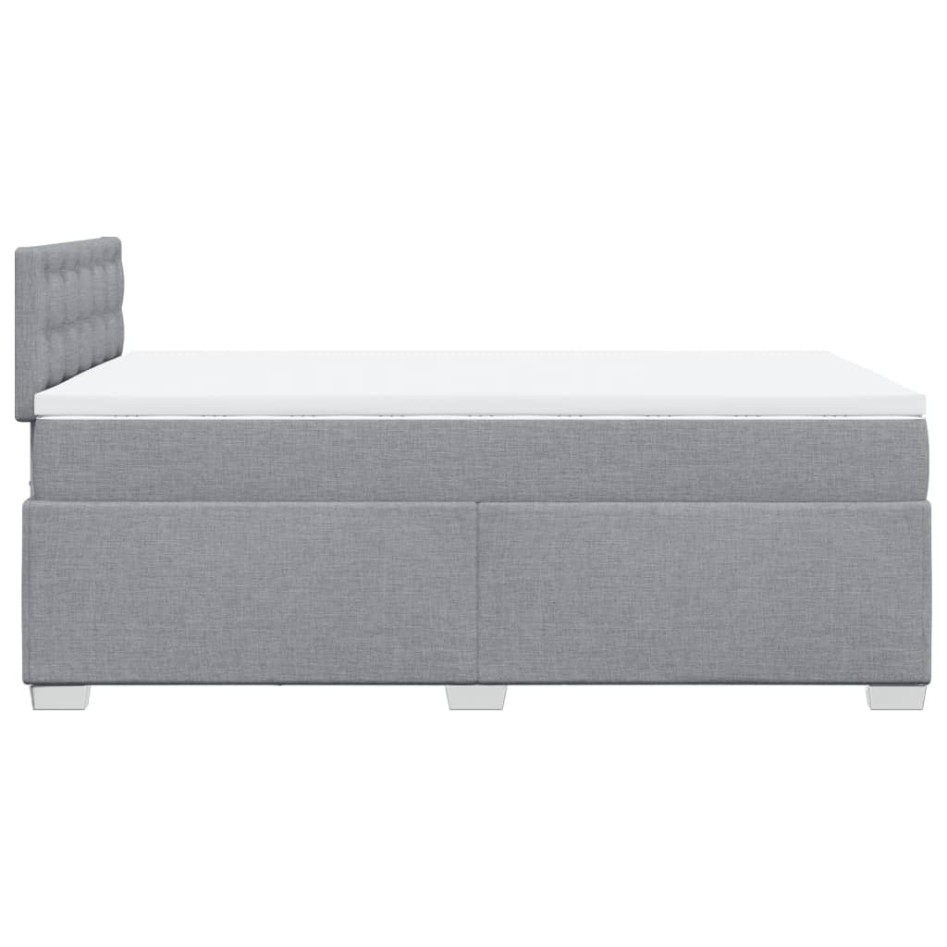 Cama box spring con colchón tela gris claro 120x200