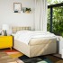 Cama box spring con colchón tela color crema 120x200