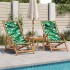 Sillas playa plegables 2 uds tela madera maciza estampado