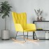 Silla mecedora de tela amarillo