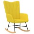 Silla mecedora de tela amarillo