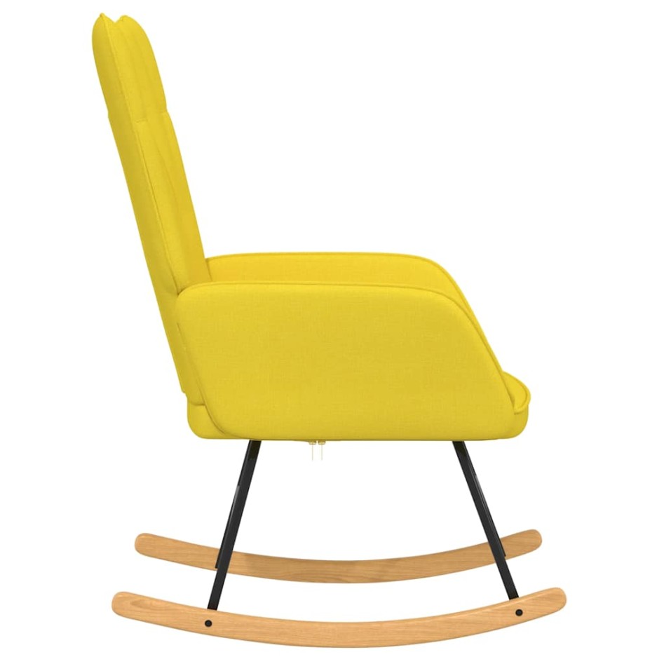 Silla mecedora de tela amarillo
