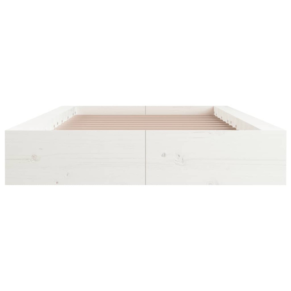 Estructura de cama madera maciza blanco 100x200