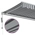Toldo retráctil automático gris antracita y blanco 300x250