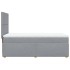 Cama box spring con colchón tela gris claro 80x200