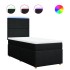 Cama box spring con colchón tela negro 80x200
