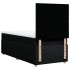 Cama box spring con colchón tela negro 80x200