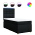 Cama box spring con colchón tela negro 80x200