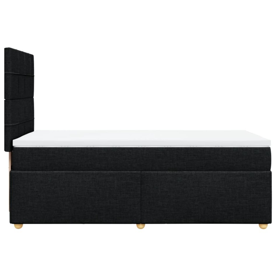 Cama box spring con colchón tela negro 80x200