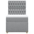 Cama box spring con colchón tela gris claro 80x200