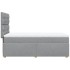 Cama box spring con colchón tela gris claro 80x200