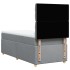 Cama box spring con colchón tela gris claro 80x200