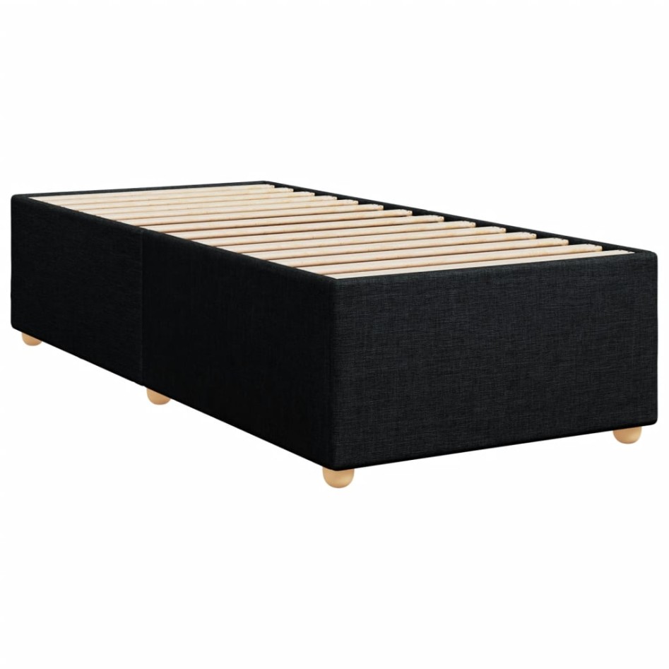 Cama box spring con colchón tela negro 80x200