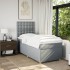 Cama box spring con colchón tela gris claro 80x200