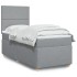 Cama box spring con colchón tela gris claro 90x190