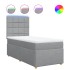 Cama box spring con colchón tela gris claro 90x190