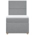 Cama box spring con colchón tela gris claro 90x200