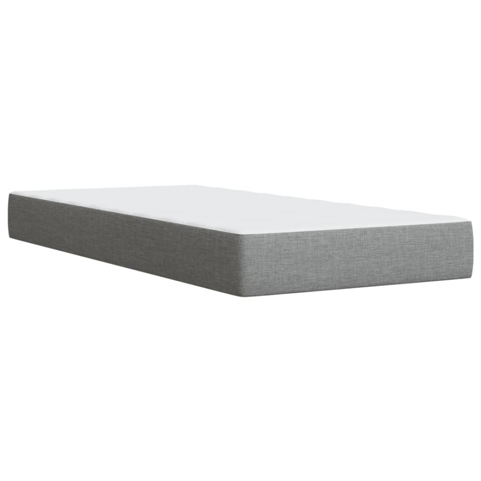 Cama box spring con colchón tela gris claro 90x200