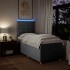 Cama box spring con colchón tela gris claro 90x200