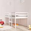 Cama alta blanca madera maciza pino 90x190 cm