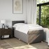 Cama box spring con colchón tela gris taupe 90x200