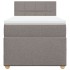 Cama box spring con colchón tela gris taupe 90x200